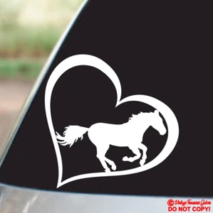 HORSE HEART Vinyl Decal Sticker Car Truck Trailer Rear Window Wall Bumper Laptop - Picture 1 of 2