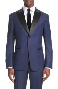 NEW Z Zegna Drop 7 Slim Fit Wool Tuxedo Suit - Navy Blue - Size 42 L - Picture 1 of 6