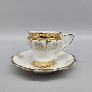 Piattino tazza da tè vintage Petite Germany oro bianco - Foto 1 di 8