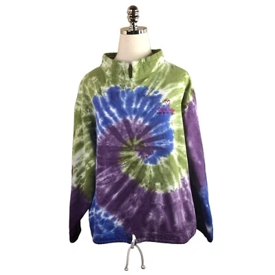 Sudadera Renegade Club Vintage XLarge Verde Púrpura Azul Tie Dye Remolino Pullover Foto 1 de 4