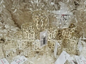 AUDREY Round Sweetheart SilverTone Napkin Ring #65449 Holders SET/14 NEW! - Picture 1 of 10