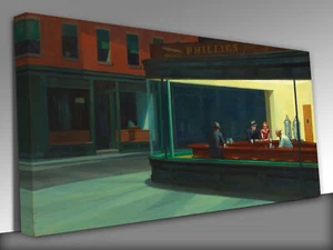 Edward Hopper Nighthawks Canvas Print Wall Art - Picture 1 of 4