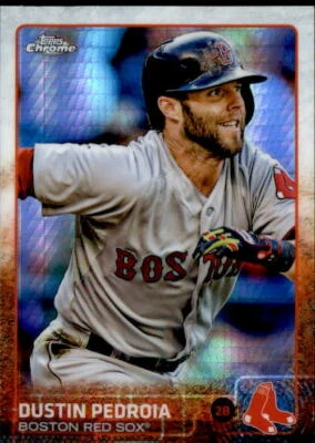 Dustin Pedroia 2015 Topps Chrome Prism Refractor Card #172 - Image 1 of 2