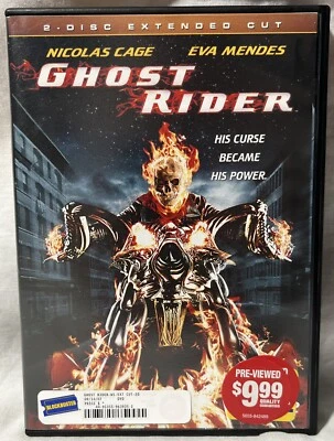 GHOST RIDER (DVD, 2007, 2-Disc Set, Extended Cut) BLOCKBUSTER VIDEO Nicolas Cage - Image 1 of 4