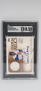 2000 Topps Ernie Banks Stadium Relics AUTO SGC 8.5 AUTO 10 - Picture 1 of 4