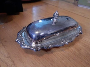 Sheridan Taunton Silversmiths E.P. Brass Silver Plated Covered Butter Dish Shiny - Picture 1 of 8