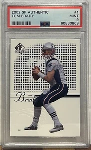 2002 SP Authentic #1 Tom Brady PSA Mint 9 New England Patriots - Picture 1 of 2