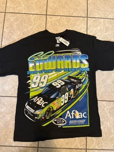 09 Carl Edwards Aflac Nascar T Shirt Large All Over Print Y2K NWT - Picture 1 of 12