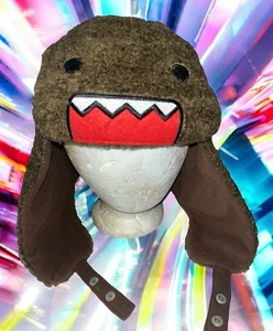 Sombrero estilo trampero de piel Domo-kun Ushanka Kawaii Domo marrón forrado de vellón nuevo con etiqueta - Imagen 1 de 14