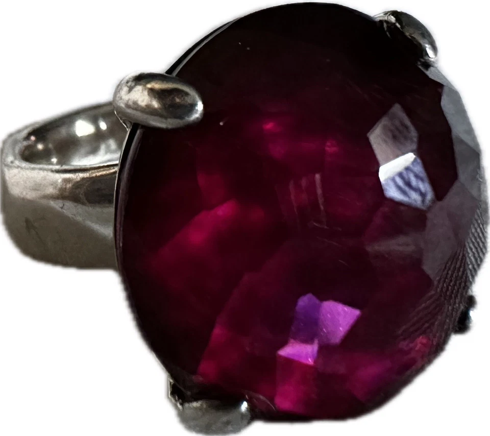 ANILLO PIEDRA REDONDA GRANDE CARAMELO ROCA GRANATE IPPOLITA 925 TALLA 7 Foto 1 de 4