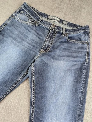 Мужские джинсы BKE 36x36 Blue Tyler прямые штанины искусственно состаренные толстый шов усики - Изображение 1 из 4