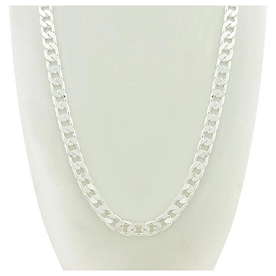 VFK 14K White Gold Filled Cuban Link Chain 24" Necklace – Classic Unisex Jewelry - Image 1 of 1