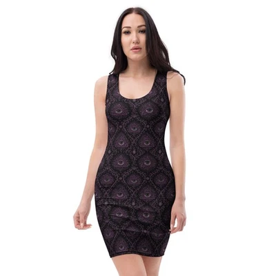 Mystic All-Seeing Eye Bodycon Dress Psychic Witchy Occult Spiritual Gift - image 1 of 4