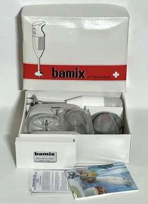 Batidora de inmersión manual vintage BAMIX M-133 hecha en Suiza de 2 velocidades mezcladora de varita de lujo Foto 1 de 4