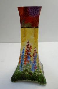 VINTAGE ROSIER FOR JEAN HAND CRAFTED DECORATIVE ART POTTERY FLORAL GLAZE VASE - Picture 1 of 9