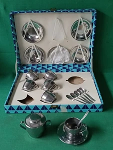 SERVIZIO 6 TAZZINE + ZUCCHERIERA CAFFÈ LA TERMICA JOLLY RIVADOSSI VINTAGE. DA61 - Foto 1 di 14