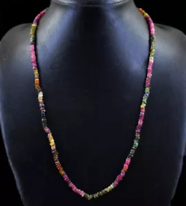 Round Shape 75.00 Cts Natural Watermelon Tourmaline Beads Necklace NK 07E50 - Picture 1 of 3