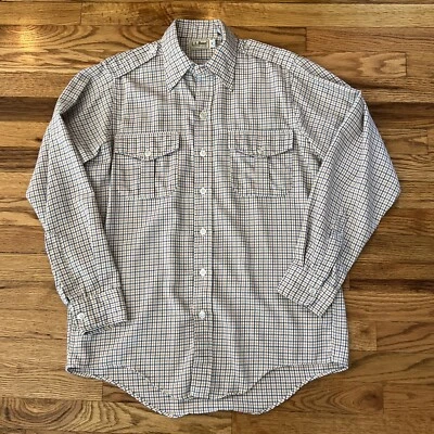 Camisa de franela a cuadros manga larga abotonada vintage LL Bean para hombre 15-15,5 leer Foto 1 de 4