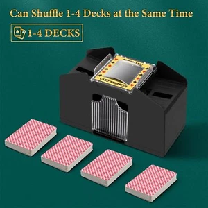 4Deck Automatic Card Shuffler Poker Cards Shuffling Machine Casino Playing Game - Picture 1 of 8