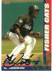 2007 New Hampshire Fisher Cats ROBINZON DIAZ Signed Card autograph BLUE JAYS