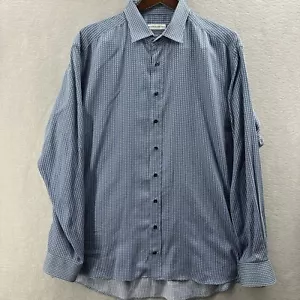 Etro Milano Shirt Men 46 Geometric Long Sleeve Made in Italy Preppy Cotton Work - Picture 1 of 14