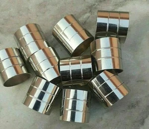 Lotto Di 10 Pezzi Vintage Ottone Placcato Argento Collari Per di Legno Canna Da - Foto 1 di 9