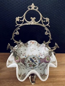 Porzellan Bronze Schale Obstschale Jugendstil Prunkschale Antik Stil Deko Korb - Bild 1 von 7