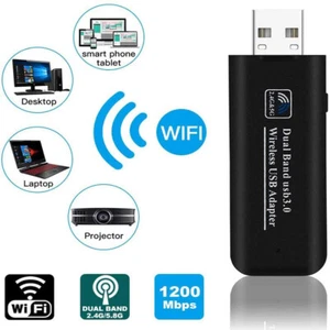 WLAN USB3.0 Adapter 1200Mbps Dual Band USB kabellose WLAN für Laptop Desktop DE  - Bild 1 von 10