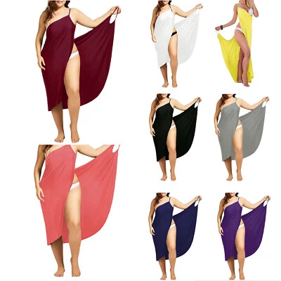 Damen Übergröße Bademode Bikini Cover Vertuschung Pareo Wickeltuch Strandkleid - Bild 1 von 4