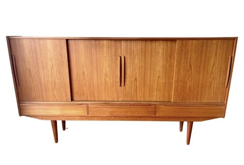 Original Danish Modern XL Teak Sideboard Buffet Server By Royal Board, Sweden Cover