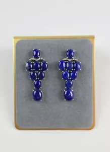 Lapis Lazuli 925 Sterling silver earrings STS brand chandelier style post back - Picture 1 of 9