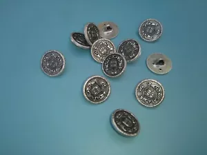 6 Metallknöpfe, Silber geschwärzt, Trachtenknöpfe, Dirndl Knöpfe 14mm neu #405 - Bild 1 von 2