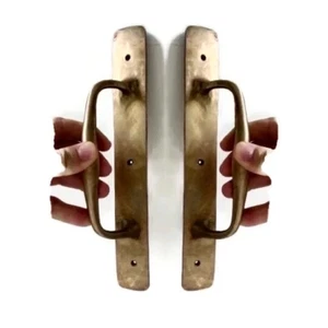 2 Narrow 1.1/2 wide 12" inch long barn  door grab Solid Brass Large plain Handle - Picture 1 of 10