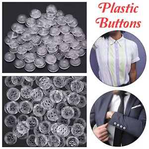 Bottoni tondi in plastica trasparente 2/4 fori 10-20 mm per progetti di cucito e artigianato - Foto 1 di 15