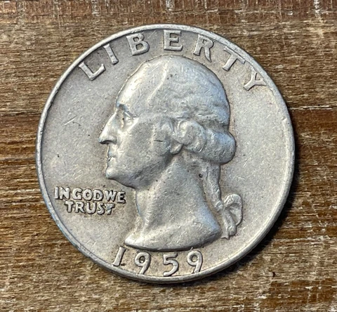 1959 D Washington Quarters 90% Silver Denver Minted Cover