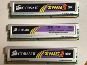 Corsair TR3X6G1333C9 6GB (3x2GB) DDR3-1333MHz PC3-10666 RAM – Platinum Series - Picture 1 of 4