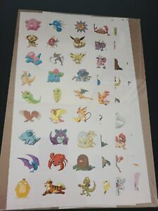 Pokemon Pokedex Poster AND Sticker Set All 150 1999 Pokemon NEW+SEALED