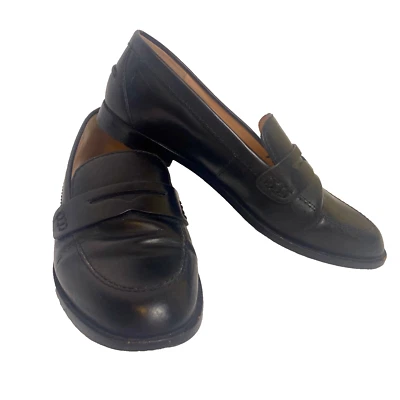 Мокасины J Crew Classic Tab Penny черные кожа Spazzolato женские 8,5 Academia - Изображение 1 из 4