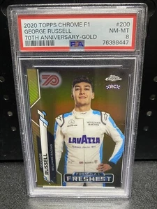 2020 Topps Chrome Formula 1 George Russell 70th Anniversary #200 GOLD PSA 8 - Picture 1 of 2