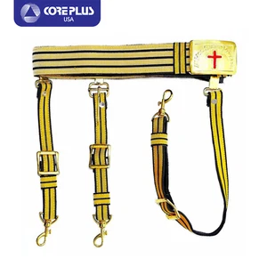 Tempelritter Past Commander schwarzer Gürtel mit goldener Spitze für Freimaurer Regalien - Bild 1 von 2