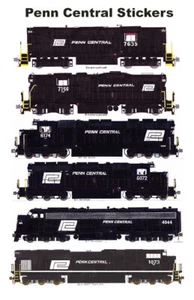 6 pegatinas individuales Andy Fletcher Penn Central Locomotoras - Imagen 1 de 1