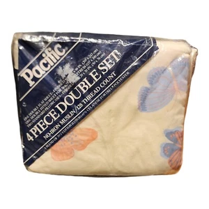 Pacific Double Sheet Set 4 Stück Set Schmetterling Vintage Neu im Paket - Bild 1 von 4