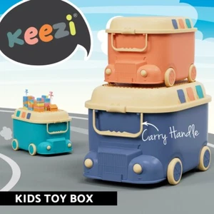 Keezi 3PCS Toy Storage Box Cute Car Toy Container Kids Toy Organiser Snack Boxes - Picture 1 of 8