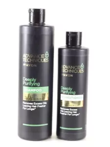 Avon Advance Techniques Shampoo & Cond 400ml/250ml Deeply Purifying 2 pc set - Picture 1 of 3