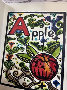 Walter Anderson Alphabet A Is For Apple Art Greeting Card Blank Inside - Picture 1 of 2