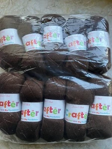 Joblot James C. Brett Crafter DK 10  x 50g CT01 Dark Brown - Picture 1 of 1