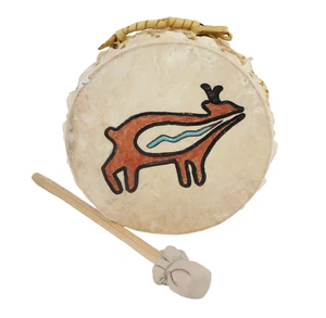 Handmade Skin Drum w Mallet  - Picture 1 of 7