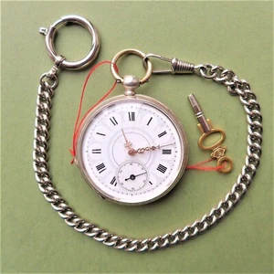 HERREN TASCHENUHR, Zylinderhemmung, Schlüsselaufzug, gute Funktion, ca.1900 - Bild 1 von 7