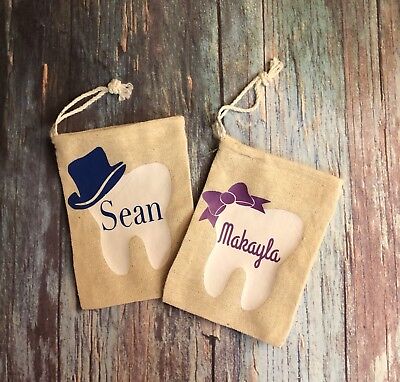 Tooth Fairy Bag ~ Personalized Custom Tooth Pouch ~ ToothFairy Teeth • 5.49$