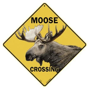 Moose Crossing - Señal El Camino Patio Casa Interior Exterior Divertido Calidad Metal - Imagen 1 de 1